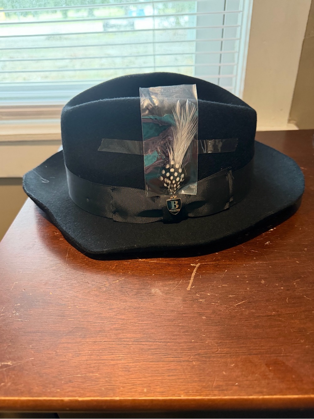 Bruno Capelo Black Wool Felt Fedora Hat Fabio Collection FB-220 Size XL NWT